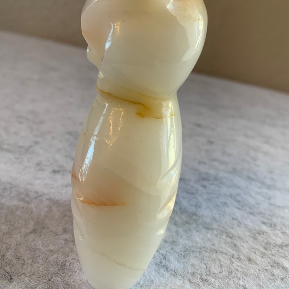 Vintage Hand Carved Onyx stone Owl Figurine - Picture 2 of 5